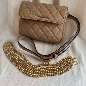 Michael Kors Sloan Belt Bag, plus Coach gold chain.